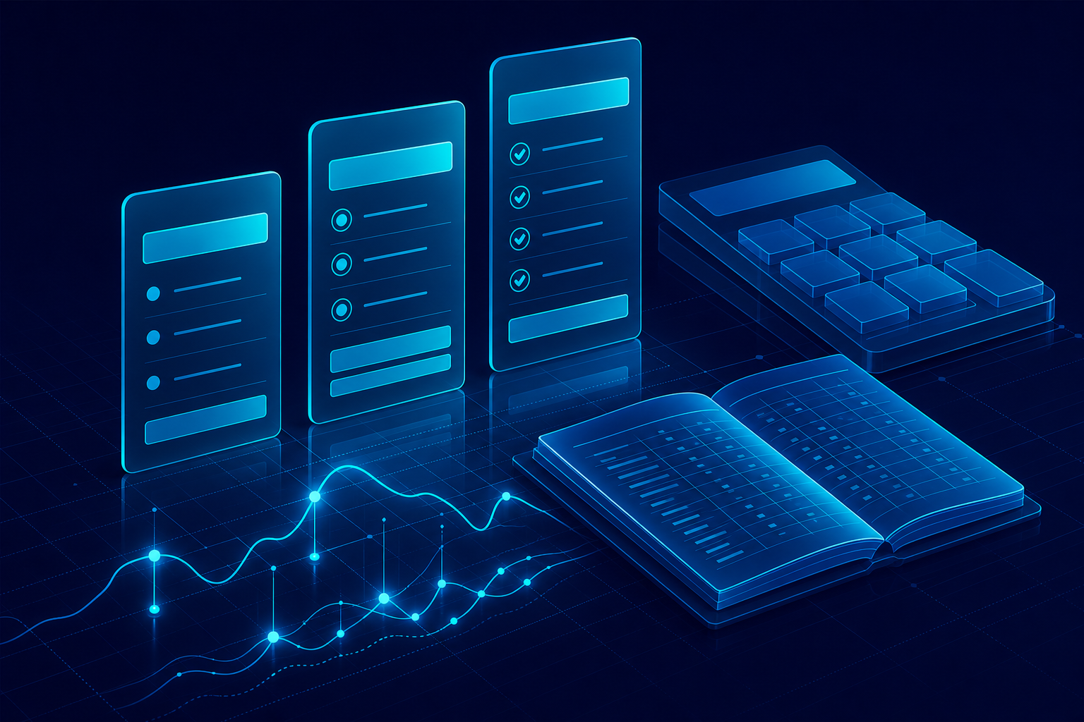 Abstract transparent pricing panels and calculator blocks for South African IT support costs